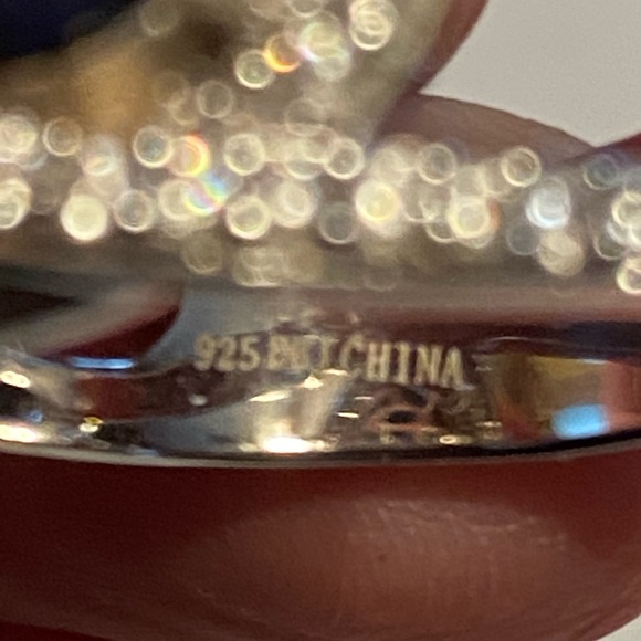 NWOT BLUE SAPPHIRE W ZIRCON STERLING RING - Picture 4 of 12